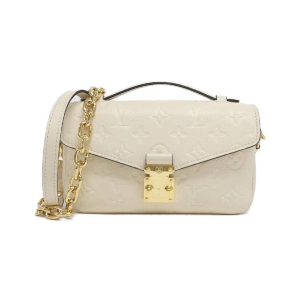 2600038592652 1 b Louis Vuitton Monogram Empreinte Pochette Metis EW Shoulder Bag Creme