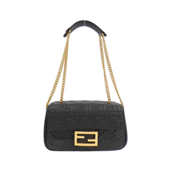 2600042400950 1 b Fendi Baguette Chain Midi Shoulder Bag Nero Black