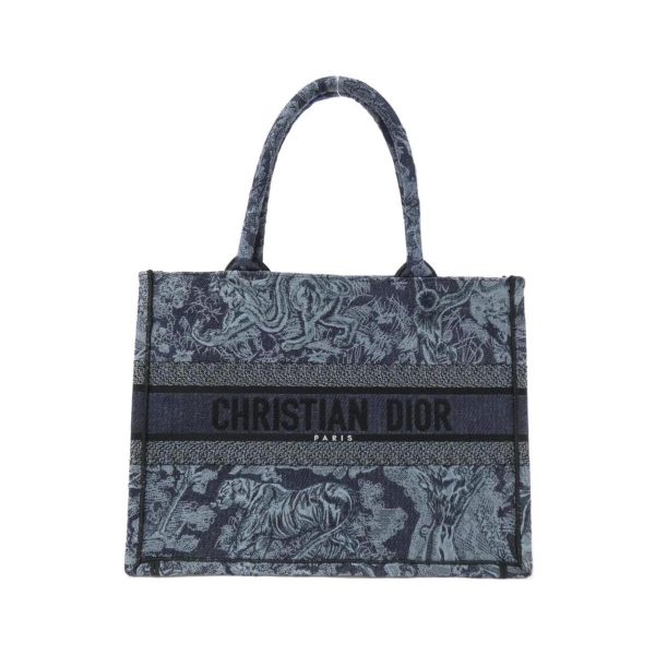 2600047523043 1 b Christian Dior Toile Book Tote Medium Bag Canvas Blue