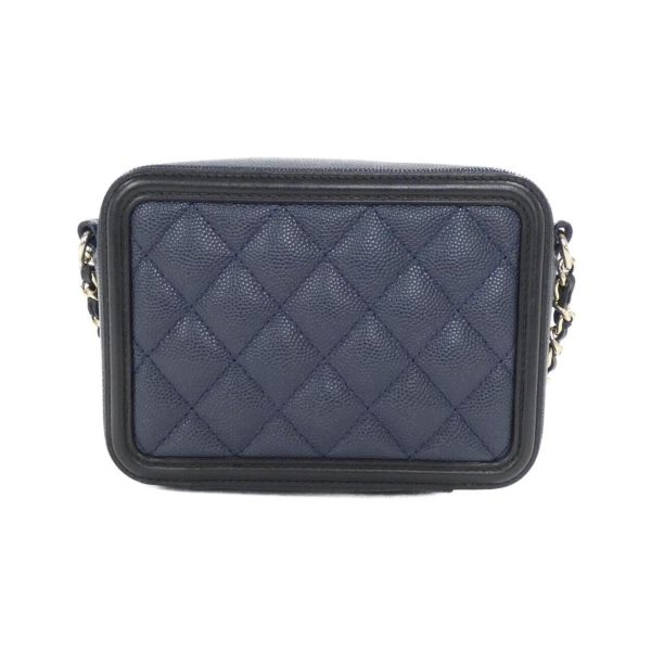 2600063268614 2 b Chanel Shoulder Bag Navy Black Caviar skin