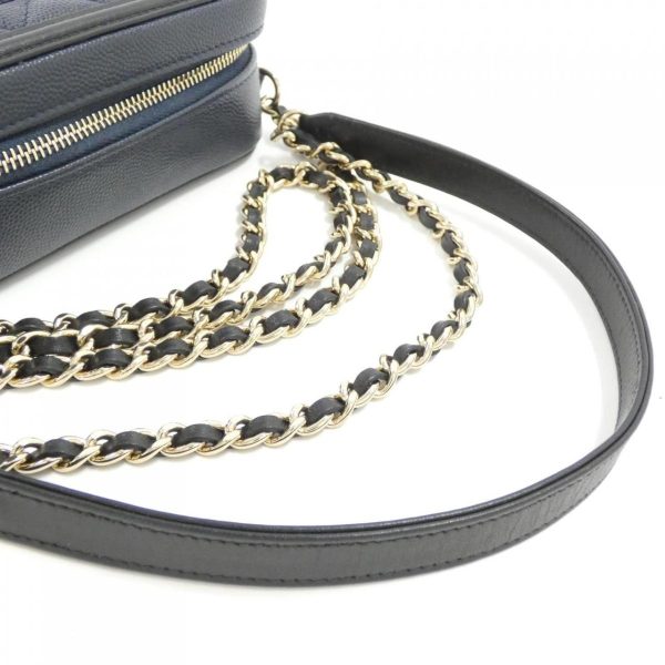 2600063268614 4 b Chanel Shoulder Bag Navy Black Caviar skin