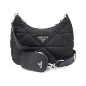 2700034717643 b Prada Nylon Quilted Chain Tote Bag