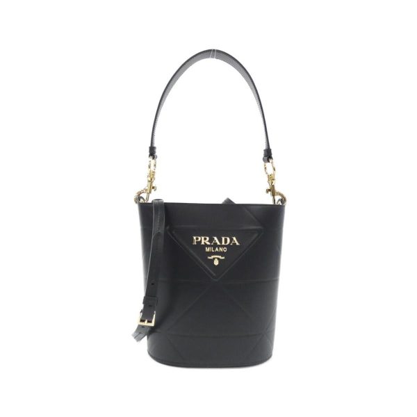 2700038065696 1 b Prada Bucket Shoulder Bag Black Calf Leather