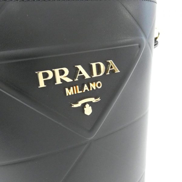 2700038065696 4 b Prada Bucket Shoulder Bag Black Calf Leather