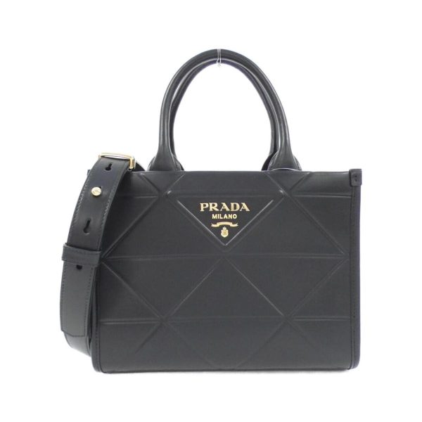 2700038154550 1 b Prada Shoulder Bag Black Soft Calf Gold Metal