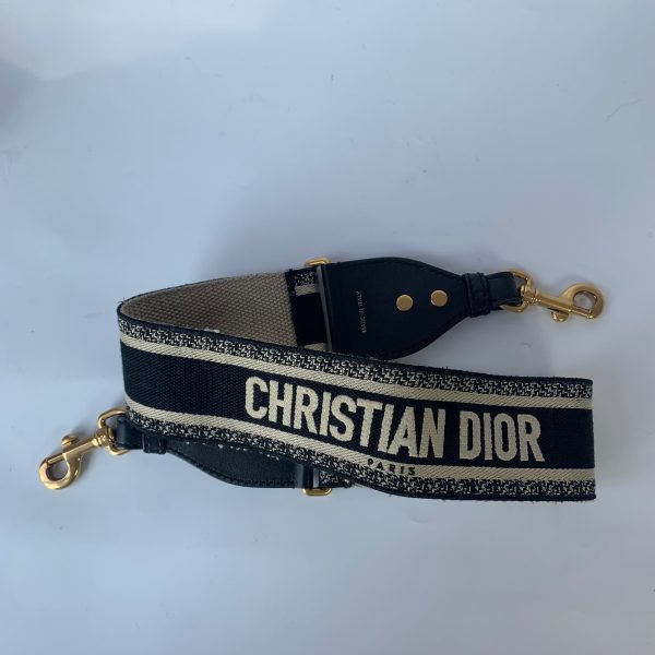 Dior Dior Saddle Strap black canvas with Dior Logo