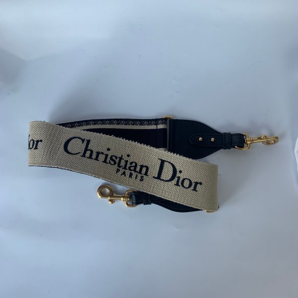 nan Dior Saddle Strap black canvas with Dior Logo