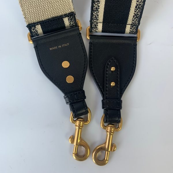 Cotton Dior Saddle Strap black canvas with Dior Logo