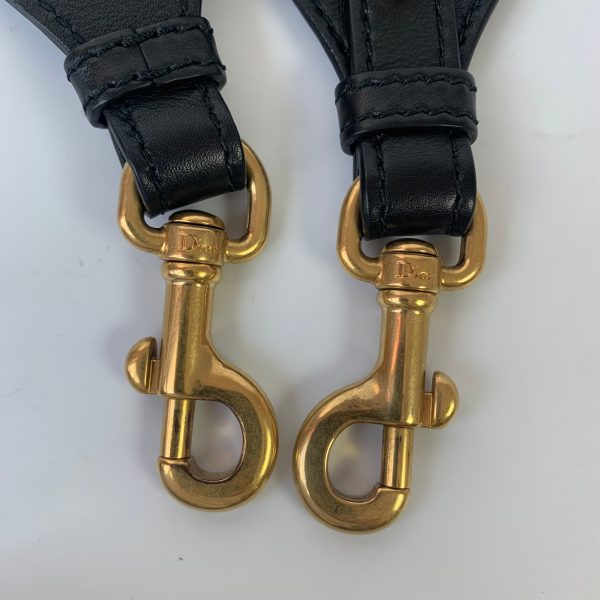 Black Dior Saddle Strap black canvas with Dior Logo