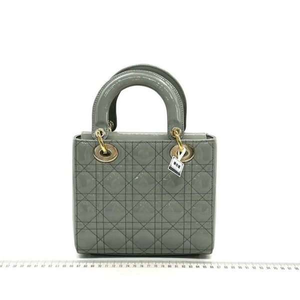 Lady Dior Lady Dior Small Grey Patent Leather with Strap