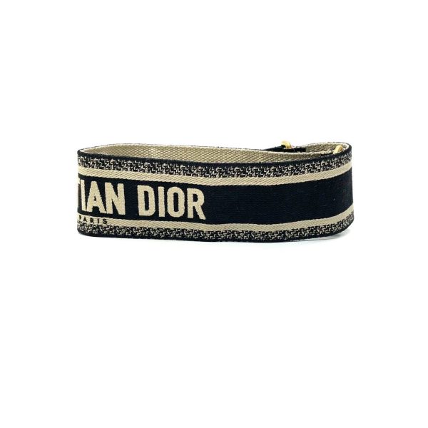 2CC572AB 12BB 44BE 8785 32FE55EE5DD6 Dior Saddle Strap black canvas with Dior Logo