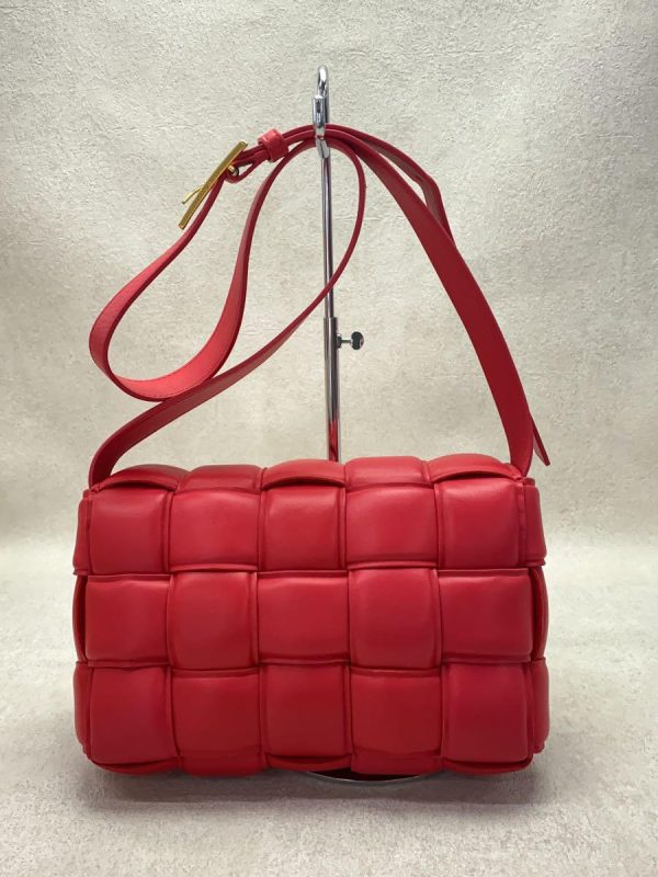 3 Bottega Veneta Patted Cassette Shoulder Bag Red