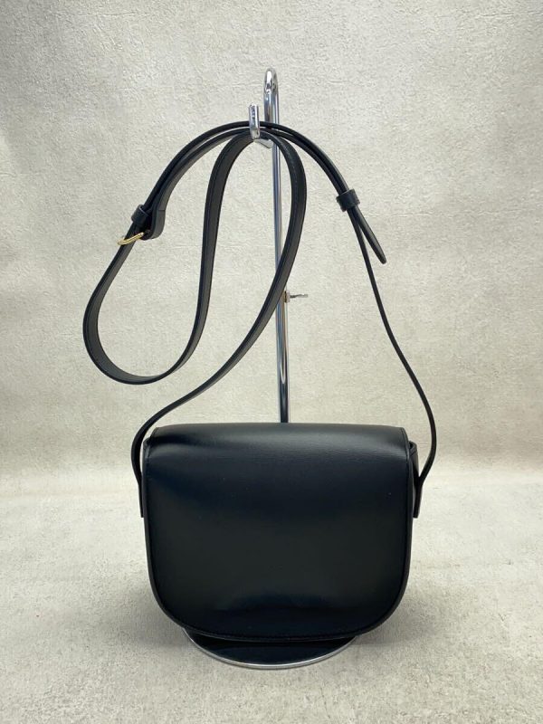 3 Celine Folco Cuir Triomphe Shoulder Bag Black