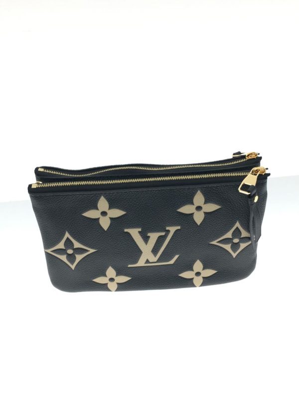 3 Louis Vuitton Monogram Giant Empreinte Double Zip Pochette Black