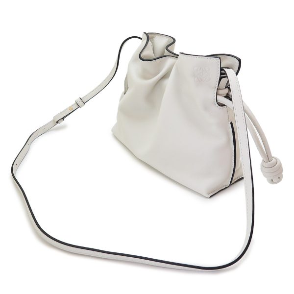 3 Loewe Clutch Bag Shoulder Bag Pochette Flamenco Clutch Mini White