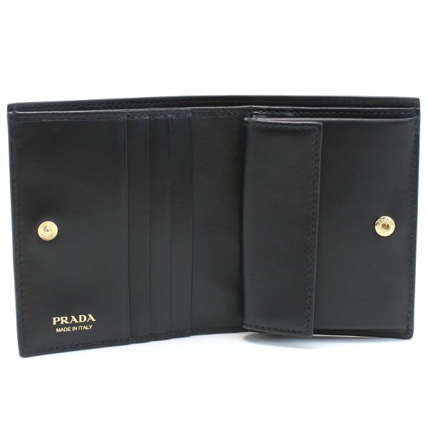 3 Prada Bifold Wallet With Coin Purse Nero Black