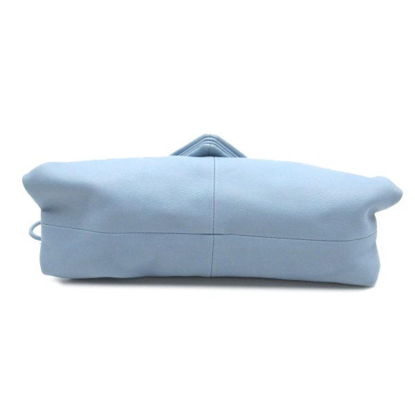 3 Bottega Veneta Shoulder Bag Clutch Bag Lambskin Blue