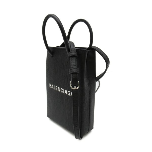 3 Balenciaga Smartphone Shoulder Bag Calf Black