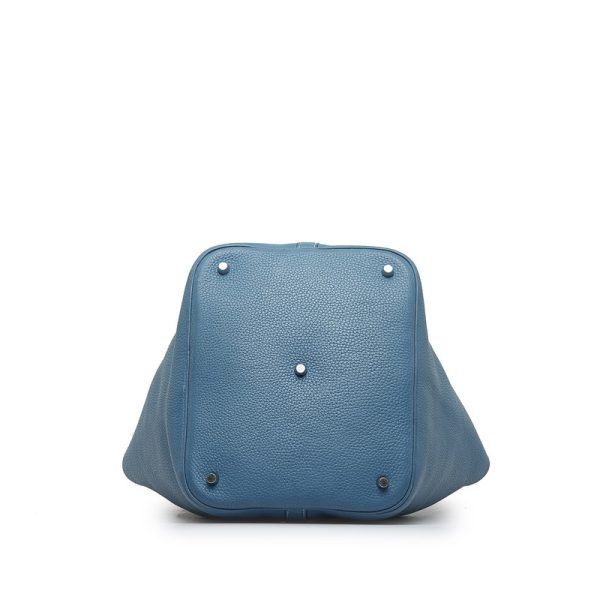 3 Hermes Picotin GM Handbag Jean Taurillon Clemence Blue