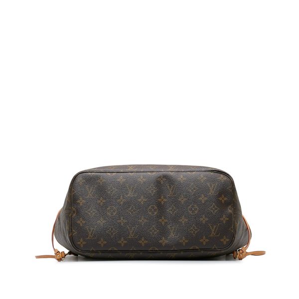 3 Louis Vuitton Monogram Neverfull MM Tote Bag Leather Brown