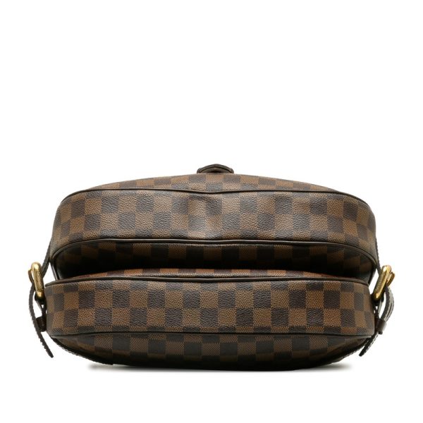 3 Louis Vuitton Damier Ebene Highbury Shoulder Leather Brown