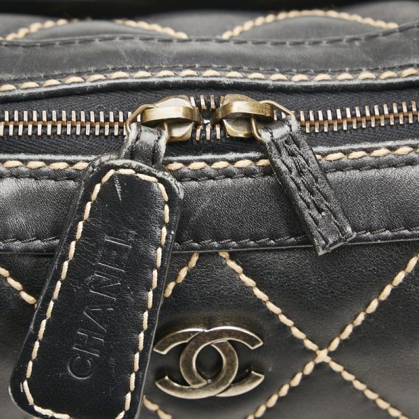 3 Chanel Matelasse Wild Stitch Handbag Black