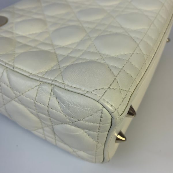 32741707290965 pic hd Lady Dior Small My Abcdior White Ecru Lambskin Cannage Leather