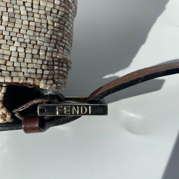 33081707382808 pic hd Fendi Baguette Shoulder bag with Beige Beads