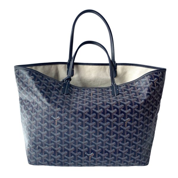 Cotton Goyard Saint Louis Tote PM Medium Navy