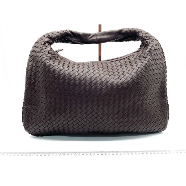 Veneta Bottega Veneta Intrecciato Hobo Bag Medium Chocolate Brown Lambskin leather