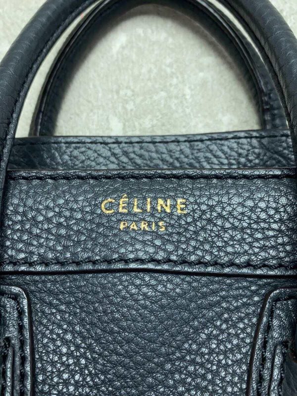 4 Celine Shoulder Bag Leather Navy