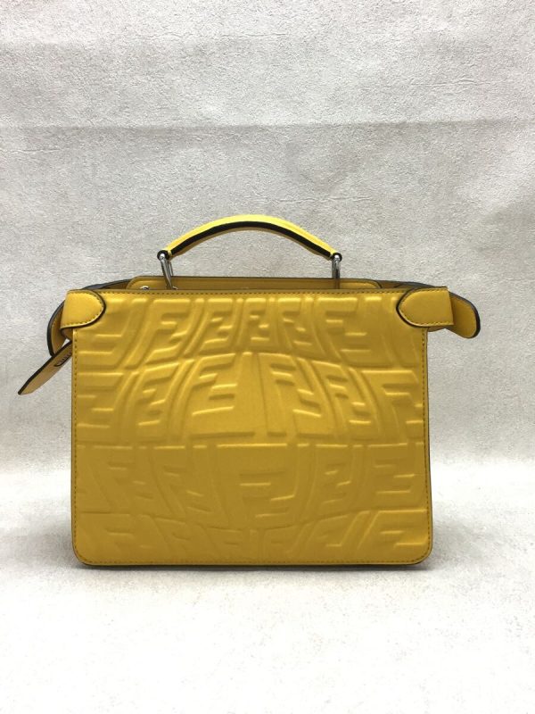 4 Fendi Mini Pikaboo 2way Shoulder Bag Leather Yellow