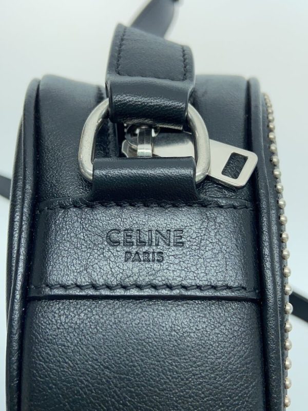 4 Celine Heart Shoulder Bag Leather Black