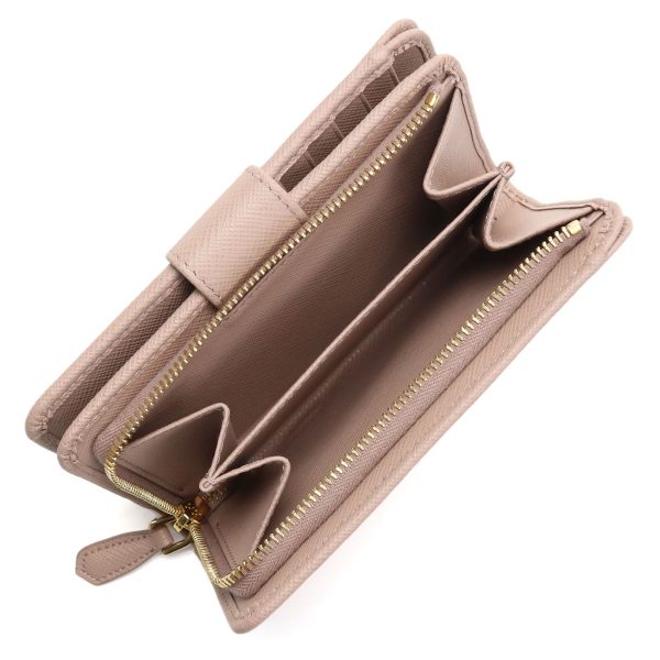 4 Prada Wallet Bifold Wallet Compact Wallet Cipria Beige