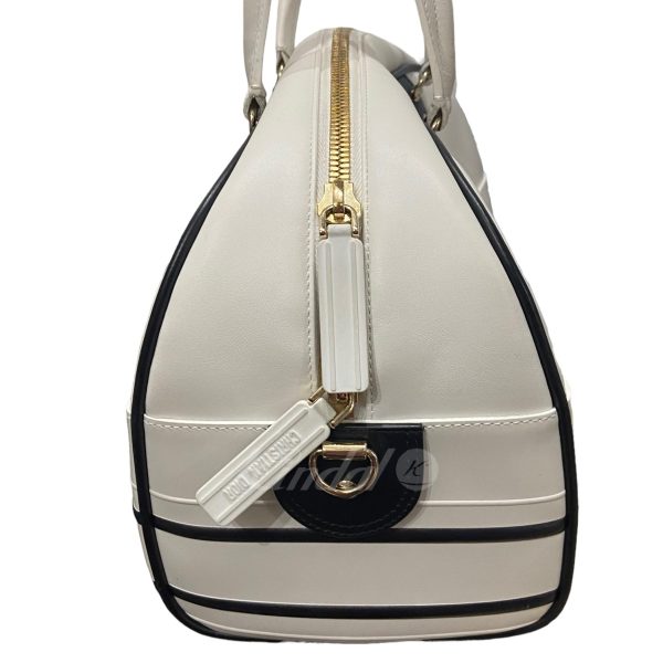 4 Christian Dior Vive Medium Bowling Bag 2way Shoulder Bag White