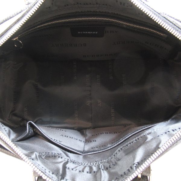 4 Burberry Boston Bag Nylon Leather Black