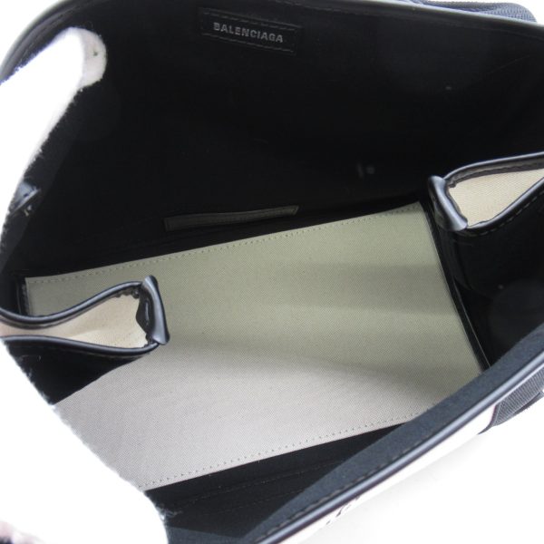 4 Balenciaga Navy Small Cabas Tote Bag Leather Ivory Black