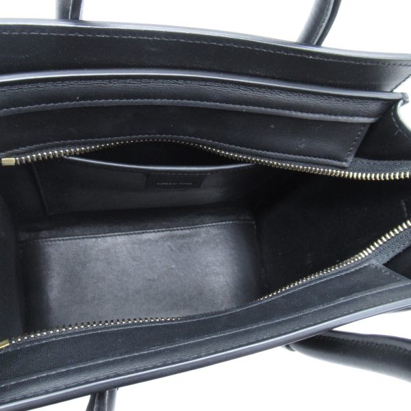 4 Celine Luggage Nano Shopper Shoulder Bag Calf Black