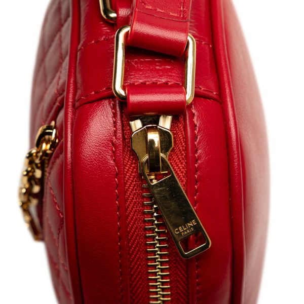 4 Celine Small Camera Shoulder Bag Leather Red