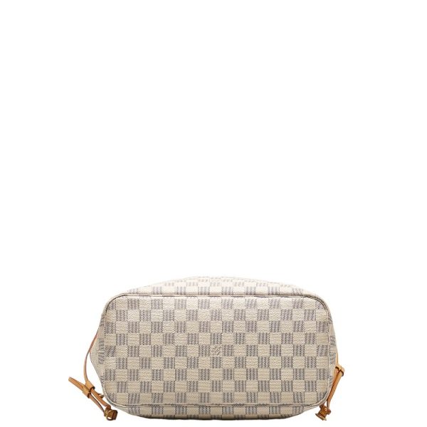 4 Louis Vuitton Damier Azur Neverfull Mm Tote Bag Shoulder Bag White