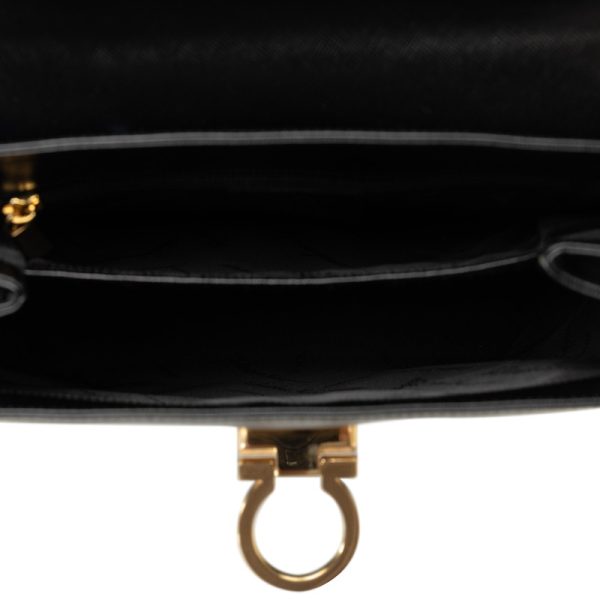 4 Salvatore Ferragamo Handbag Shoulder 2way Leather Black