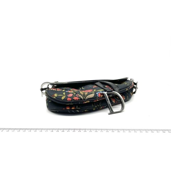 4161709893512 pic Dior Saddle Black Denim with Floral Embroidery John Galliano Design