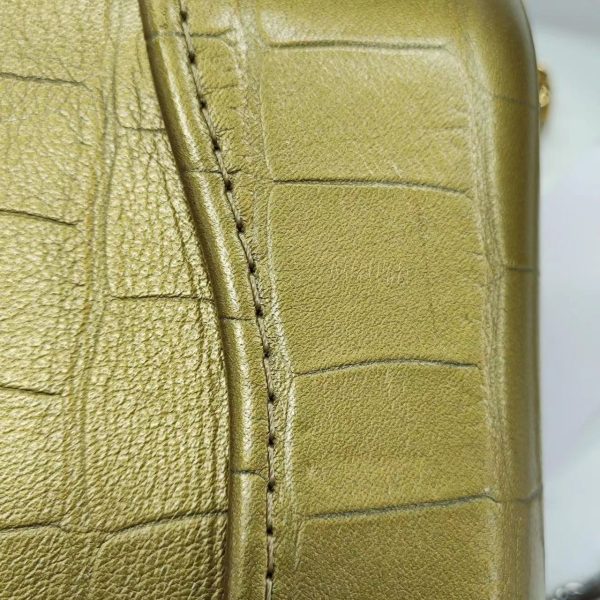 4221700727403 pic Chanel Gabrielle Mini Gold Crocodile Embossed Calfskin Leather Crossbody Bag