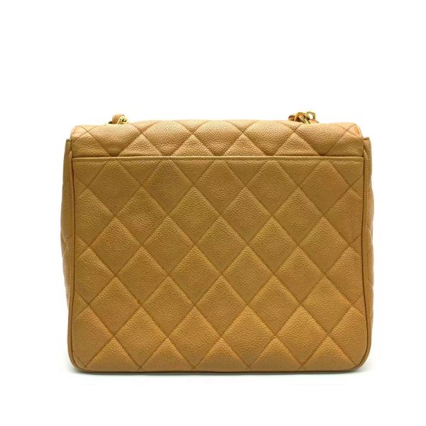 43011708744480 pic Chanel Classic Flap Vintage Camel Caviar Leather 24k Gold Plated Big CC Logo