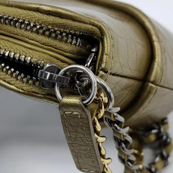 4331700727414 pic Chanel Gabrielle Mini Gold Crocodile Embossed Calfskin Leather Crossbody Bag