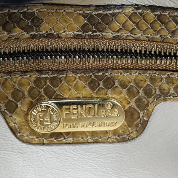 44141697797514 pic Fendi Baguette Brown Python Leather Snake Print