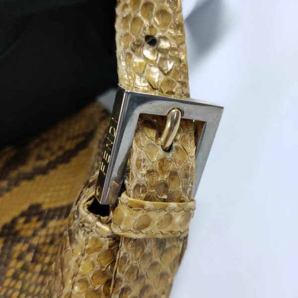 44241697797527 pic Fendi Baguette Brown Python Leather Snake Print