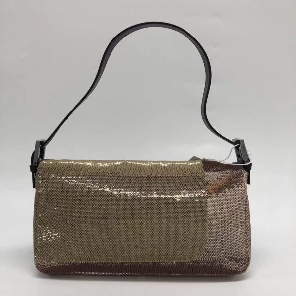 Glitter Fendi Baguette Blocks Abstract Pattern Glitter Sequin Shoulder bag