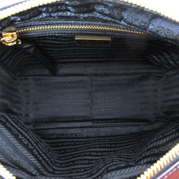 5 Prada Shoulder Bag Canvas Leather Black