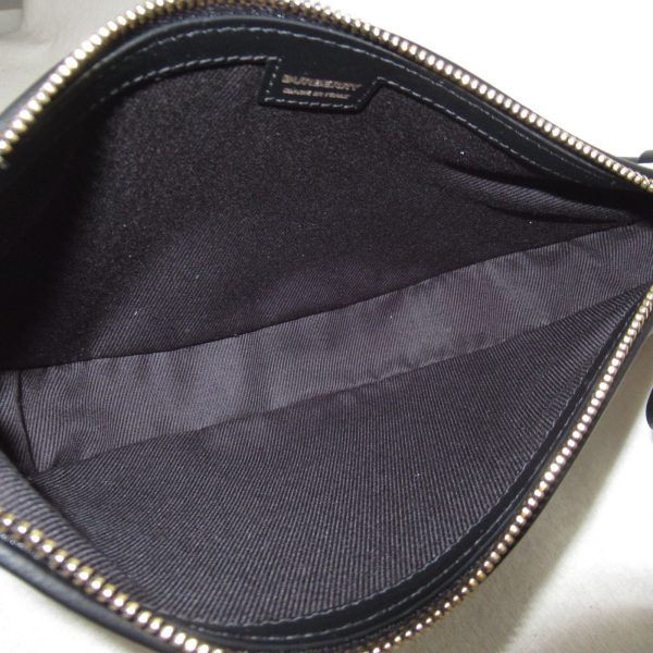 5 Burberry Olympia Pouch Handle Bag Cotton BlackBeige